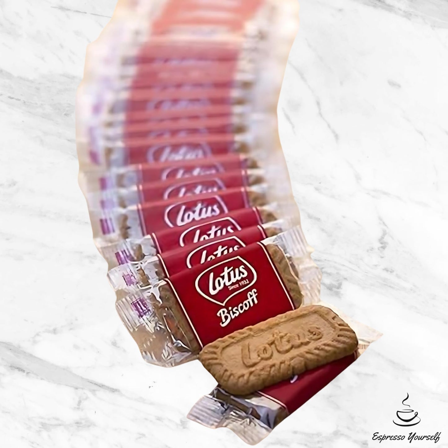 30 x Lotus Biscoff Caramelised Single Biscuits Individually Wrapped by Espresso Yourself ā Vegan Biscuits Perfect for Coffee, Convenient Multipacks of Individual Wrapped Biscuits Packs