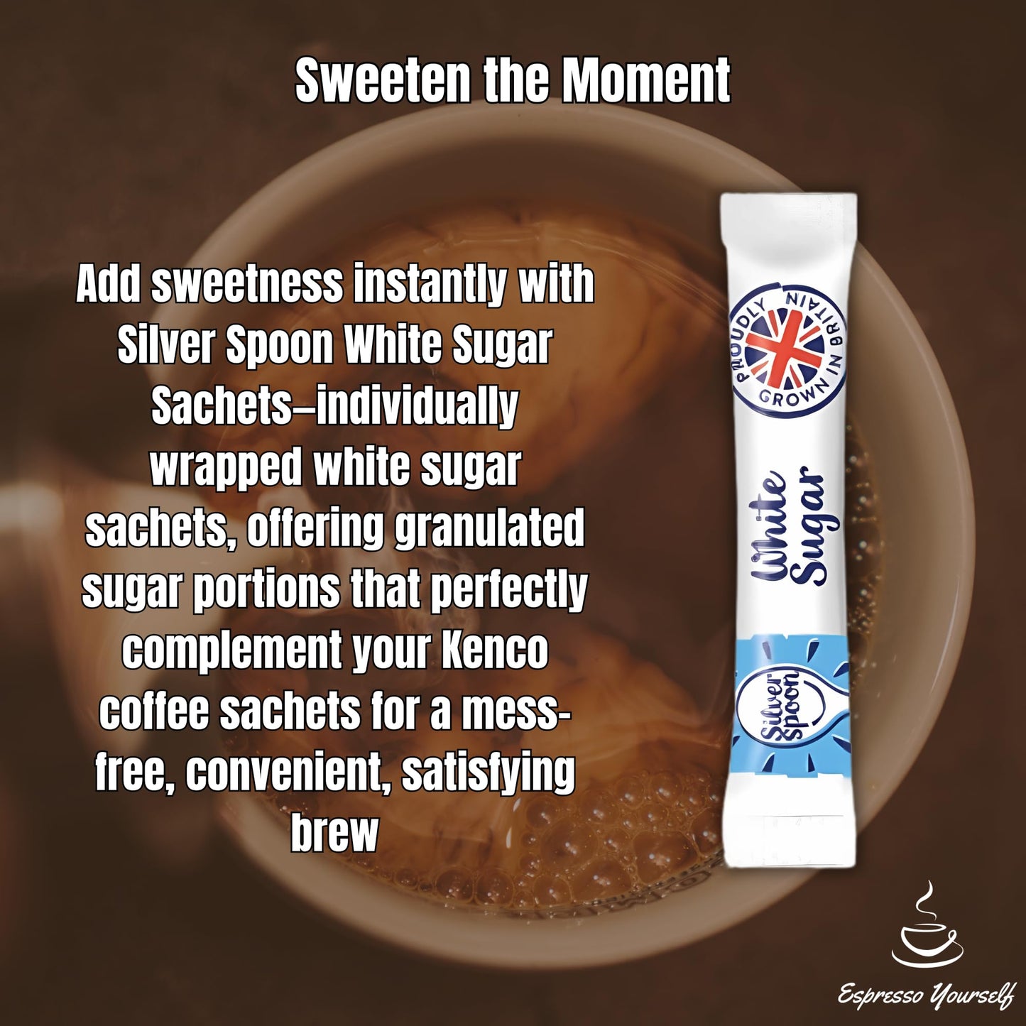 120 Coffee Set β 30 Rich Instant Coffee Sachets, 30 Lakeland UHT Milk Sticks, 60 Silverspoon Sugar Sachets | Individually Wrapped Coffee Portions for Home, Office & Travel | Espresso Yourself