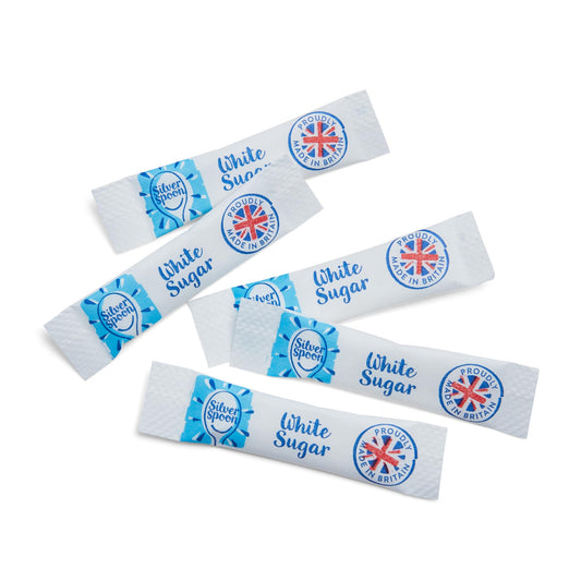 150 White Sugar Sticks – Granulated Individual Packets for Tea & Coffee | Letterbox Friendly | Packed by Espresso Yourself | Premium White Sachets
