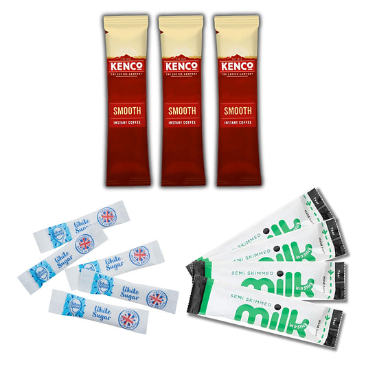 120 Coffee Set – 30 Rich Instant Coffee Sachets, 30 Lakeland UHT Milk Sticks, 60 Silverspoon Sugar Sachets | Individually Wrapped Coffee Portions for Home, Office & Travel | Espresso Yourself